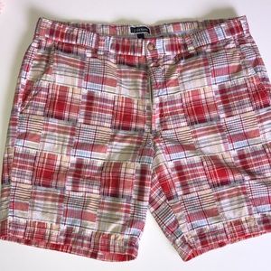 Madras Shorts 40 Red Madras Plaid Mens Shorts 40 Waist Ralph Lauren look